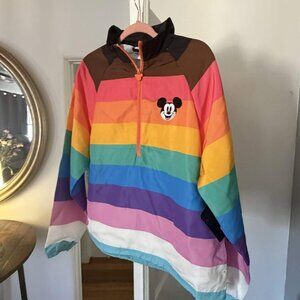 NWT SIZE M: Disney PRIDE Bundle (Pride Half Zip Sweater + Disney PRIDE Fan)